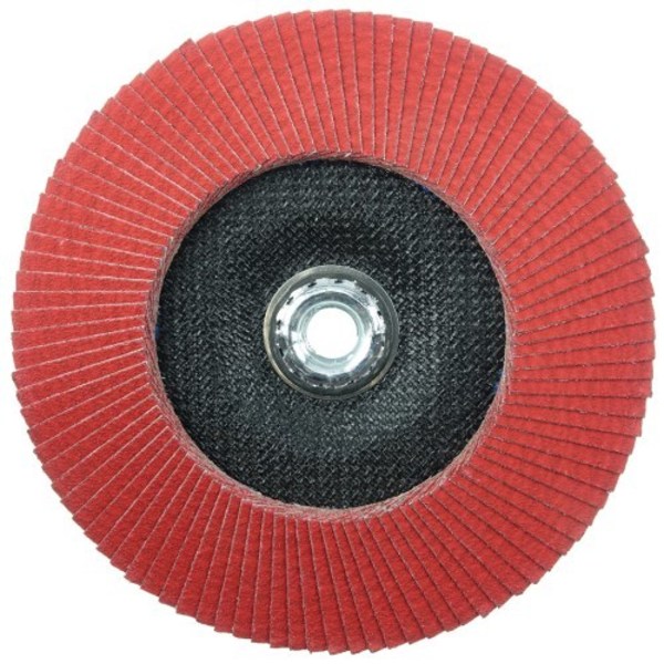 Weiler 7" Tiger Ceramic Abrasive Flap Disc, Conical (TY29), 60C, 5/8"-11 UNC 50114